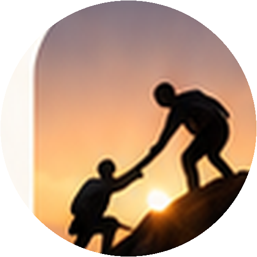 People helping each other climb