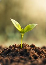 A young seedling growing from soil